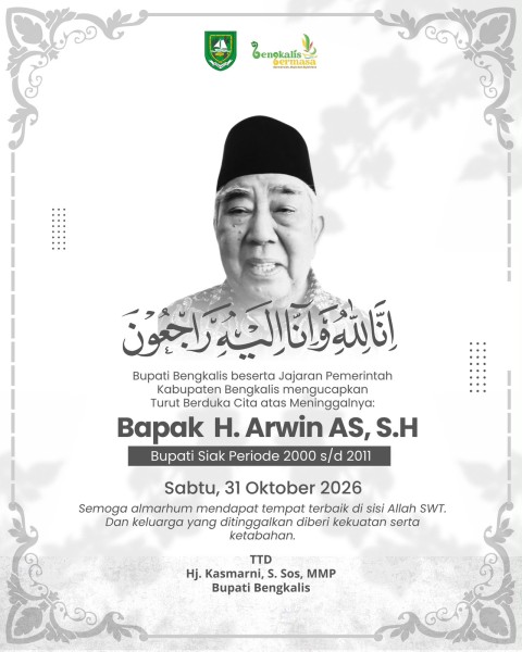 Bupati Kasmarni Sampaikan Belasungkawa Atas Wafatnya Bapak H. Arwin AS