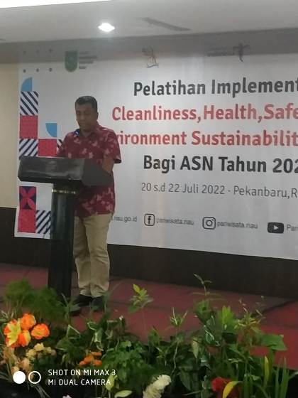 Dispar Riau Lakukan Pelatihan Implementasi CHSE Bagi ASN Dinas Pariwisata se-Riau